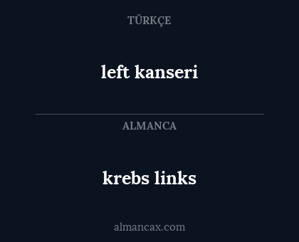 krebs links - left kanseri