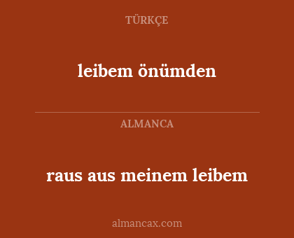 leibem önümden - raus aus meinem leibem