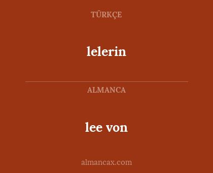 lelerin - lee von
