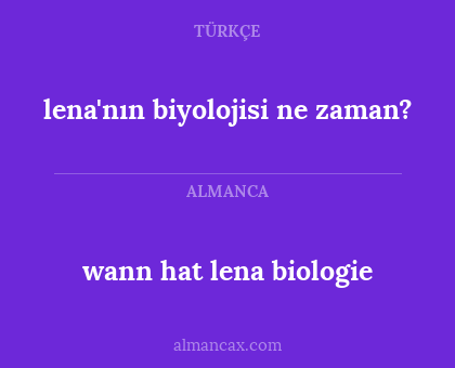 lena'nın biyolojisi ne zaman? - wann hat lena biologie