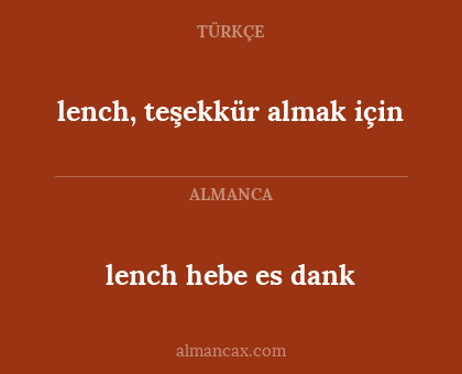 lench, teşekkür almak için - lench hebe es dank
