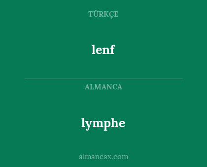 lenf - lymphe