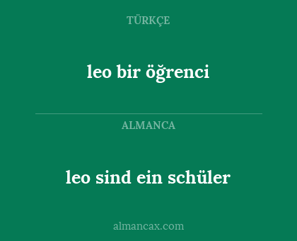 leo sind ein schüler - leo bir öğrenci