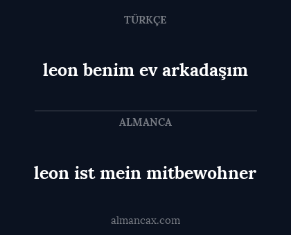 leon benim ev arkadaşım - leon ist mein mitbewohner