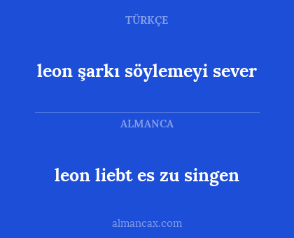 leon liebt es zu singen - leon şarkı söylemeyi sever
