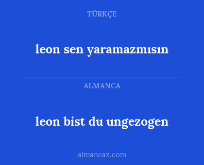 leon bist du ungezogen - leon sen yaramazmısın