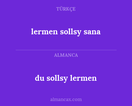 du sollsy lermen - lermen sollsy sana