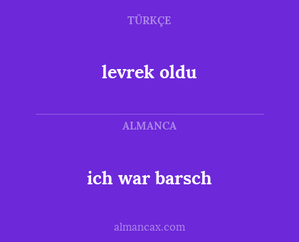 levrek oldu - ich war barsch