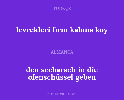 den seebarsch in die ofenschüssel geben - levrekleri fırın kabına koy