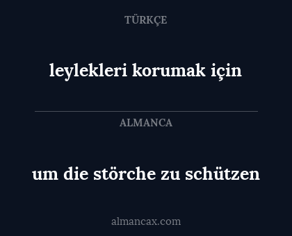 leylekleri korumak için - um die störche zu schützen