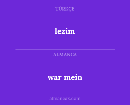 lezim - war mein