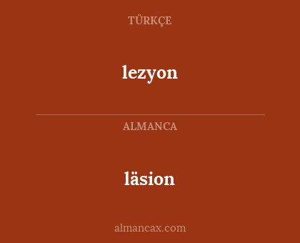 läsion - lezyon