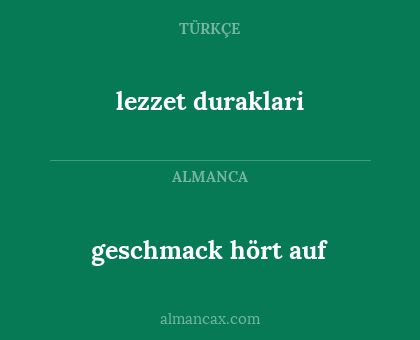 lezzet duraklari - geschmack hört auf