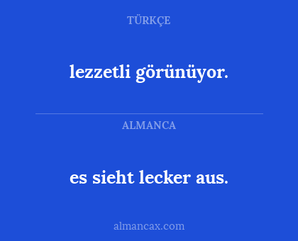 lezzetli görünüyor. - es sieht lecker aus.