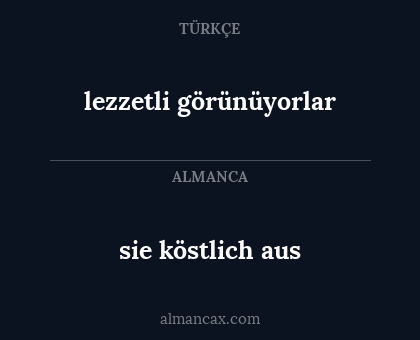 sie köstlich aus - lezzetli görünüyorlar