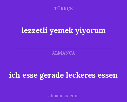 lezzetli yemek yiyorum - ich esse gerade leckeres essen