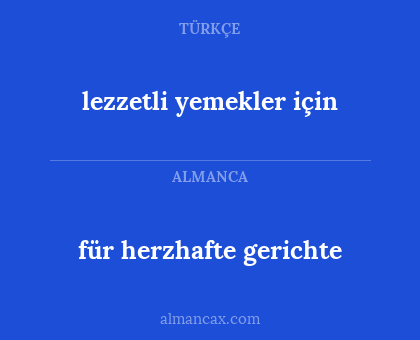 für herzhafte gerichte - lezzetli yemekler için