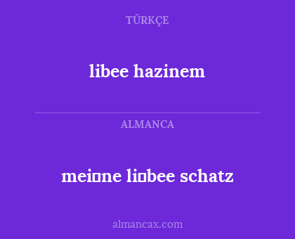 libee hazinem - mei̇ne li̇bee schatz