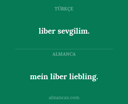 liber sevgilim. - mein liber liebling.