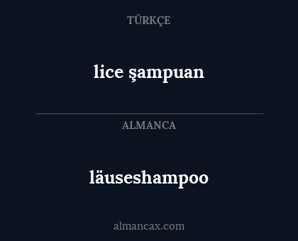 läuseshampoo - lice şampuan