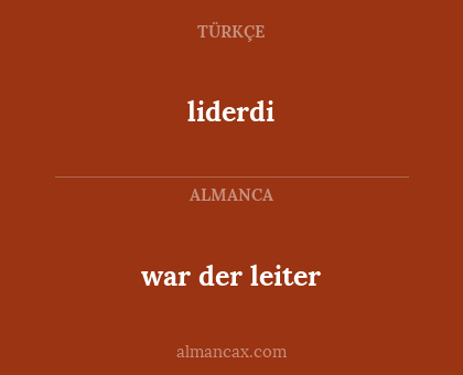 war der leiter - liderdi