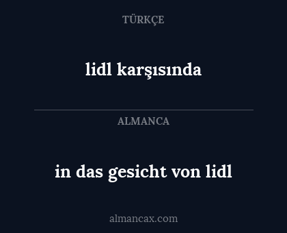 lidl karşısında - in das gesicht von lidl
