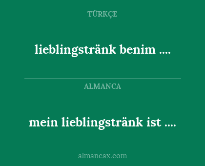 lieblingstränk benim .... - mein lieblingstränk ist ....