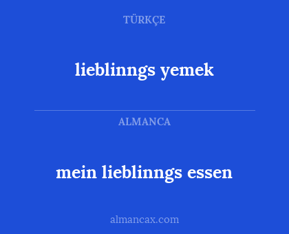 mein lieblinngs essen - lieblinngs yemek