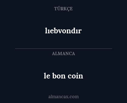 le bon coin - lıebvondır