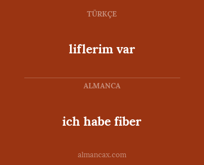 ich habe fiber - liflerim var