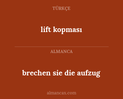 brechen sie die aufzug - lift kopması