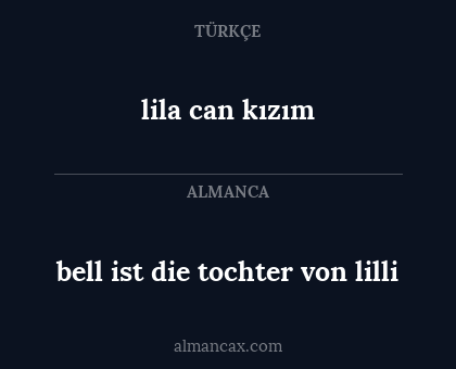 lila can kızım - bell ist die tochter von lilli