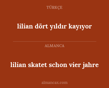 lilian dört yıldır kayıyor - lilian skatet schon vier jahre