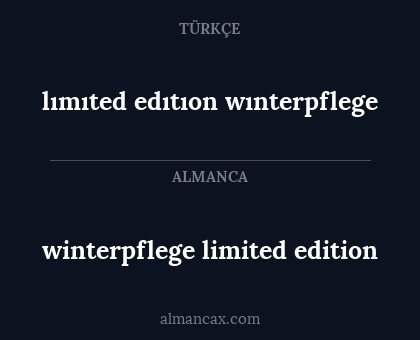 winterpflege limited edition - lımıted edıtıon wınterpflege