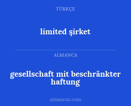 gesellschaft mit beschränkter haftung - limited şirket