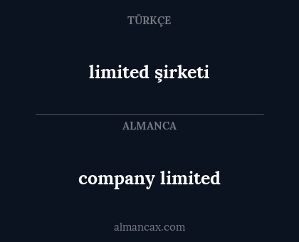 limited şirketi - company limited