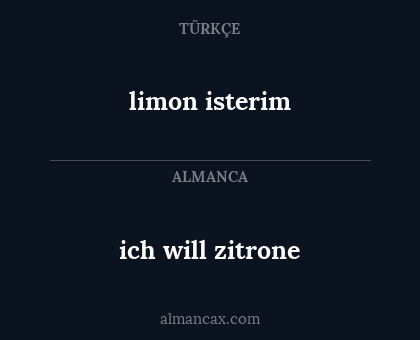 ich will zitrone - limon isterim