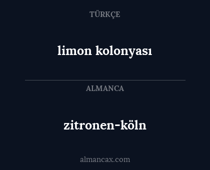 zitronen-köln - limon kolonyası