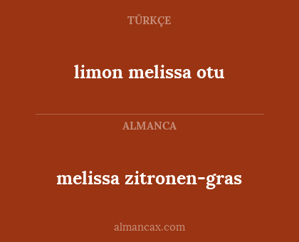 limon melissa otu - melissa zitronen-gras