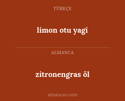 zitronengras öl - limon otu yagi