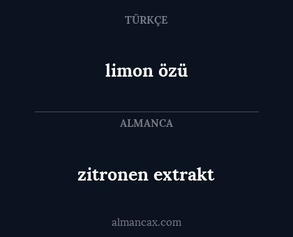 limon özü - zitronen extrakt