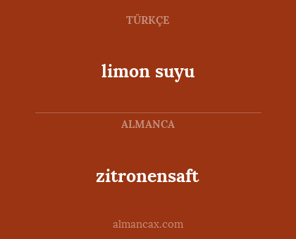 limon suyu - zitronensaft