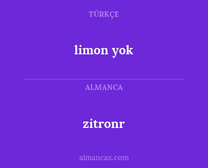 zitronr - limon yok