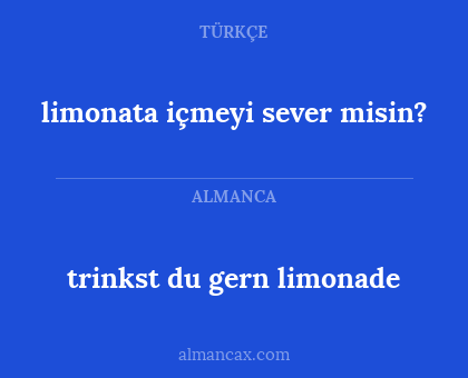 limonata içmeyi sever misin? - trinkst du gern limonade