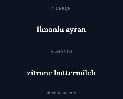 zitrone buttermilch - limonlu ayran