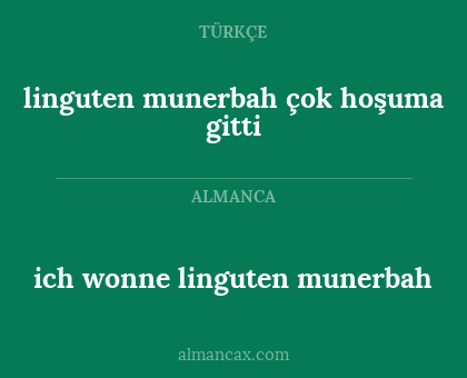 linguten munerbah çok hoşuma gitti - ich wonne linguten munerbah