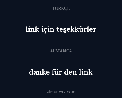 link için teşekkürler - danke für den link