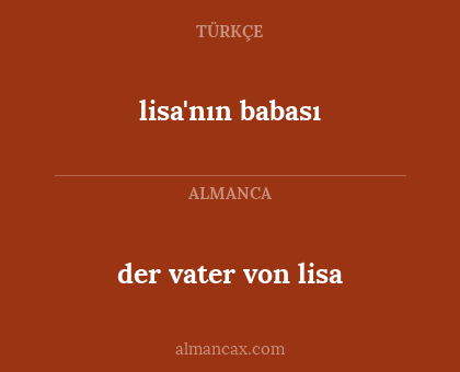 lisa'nın babası - der vater von lisa