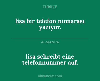 lisa schreibt eine telefonnummer auf. - lisa bir telefon numarası yazıyor.