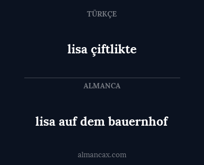 lisa çiftlikte - lisa auf dem bauernhof